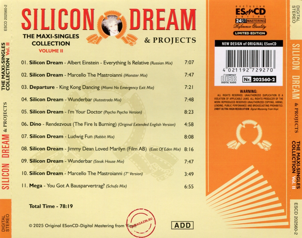 Audio CD: Silicon Dream (2025) Projects & The Maxi-Singles Collection Vol. 2 Audio CD: Silicon Dream (2025) Projects & The Maxi-Singles Collection Vol. 2