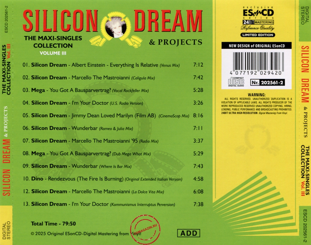 Audio CD: Silicon Dream (2025) Projects & The Maxi-Singles Collection Vol. 3 Audio CD: Silicon Dream (2025) Projects & The Maxi-Singles Collection Vol. 3