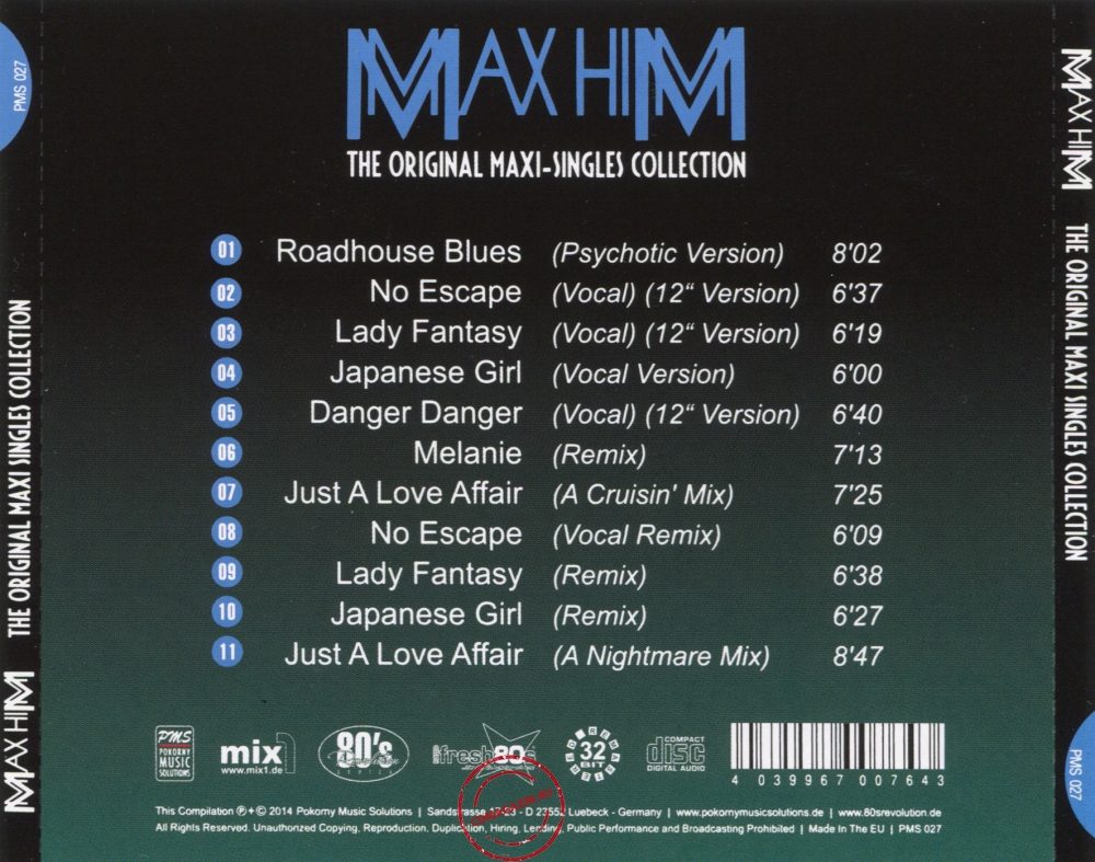 Audio CD: Max Him (2014) The Original Maxi-Singles Collection