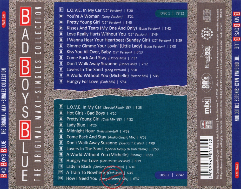 Audio CD: Bad Boys Blue (2014) The Original Maxi-Singles Collection