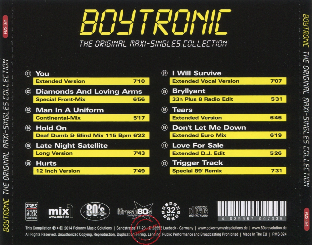 Audio CD: Boytronic (2014) The Original Maxi-Singles Collection Audio CD: Boytronic (2014) The Original Maxi-Singles Collection