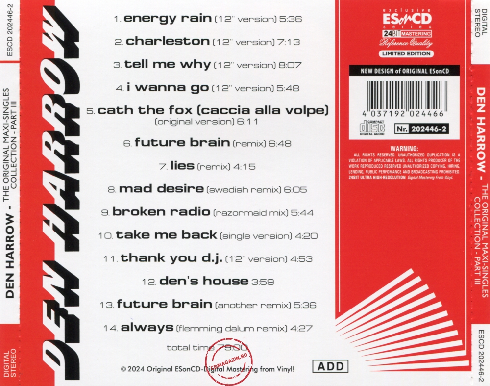 Audio CD: Den Harrow (2024) The Original Maxi-Singles Collection 3 Audio CD: Den Harrow (2024) The Original Maxi-Singles Collection 3