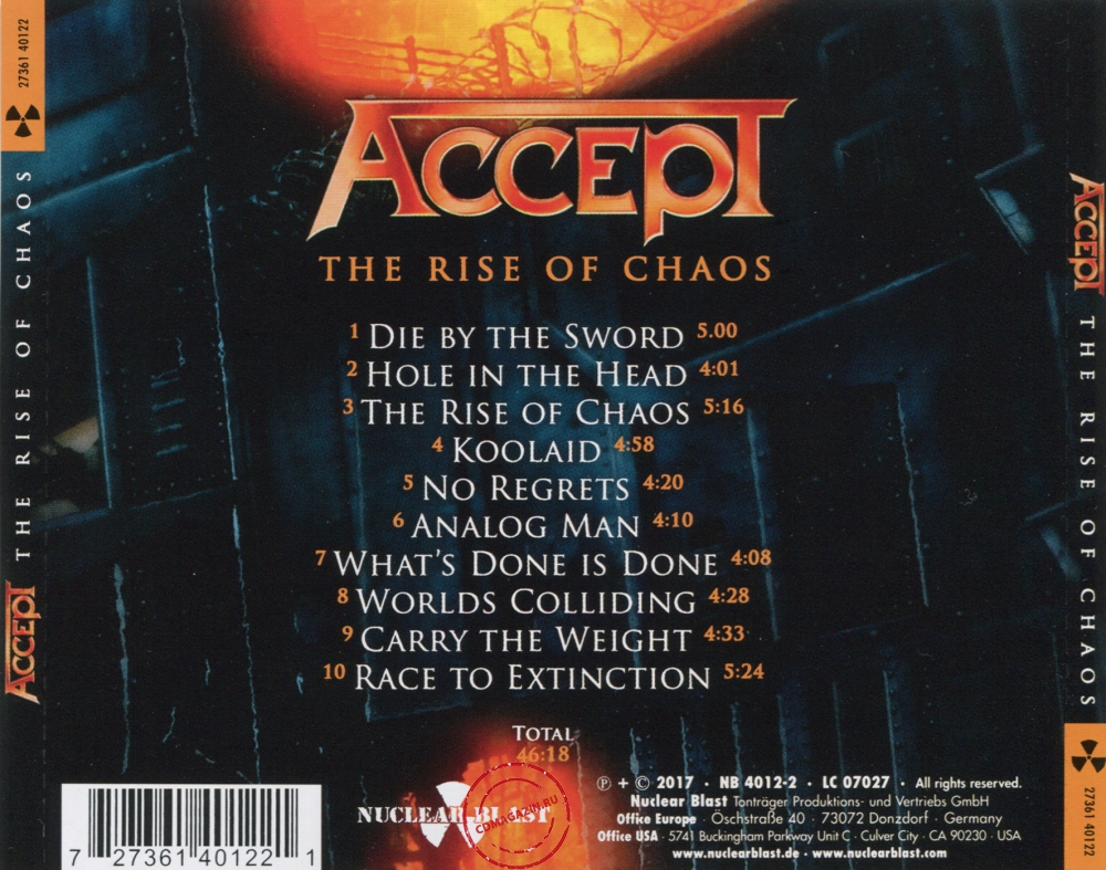 Audio CD: Accept (2017) The Rise Of Chaos