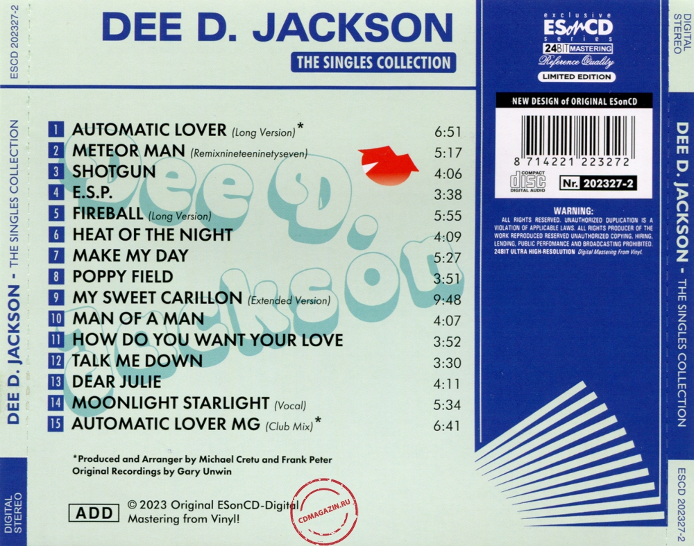 Audio CD: Dee D. Jackson (2023) The Singles Collection
