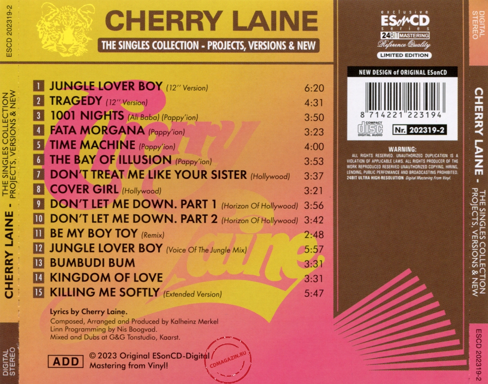 Audio CD: Cherry Laine (2023) The Singles Collection Projects, Versions & New