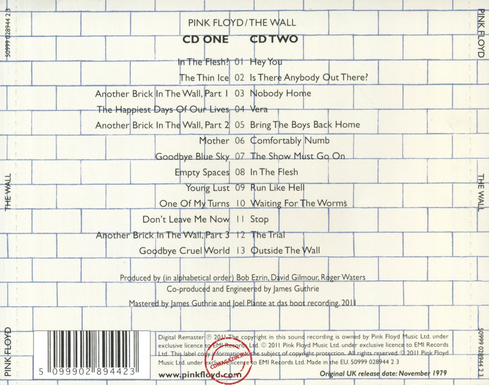 Audio CD: Pink Floyd (1979) The Wall Audio CD: Pink Floyd (1979) The Wall