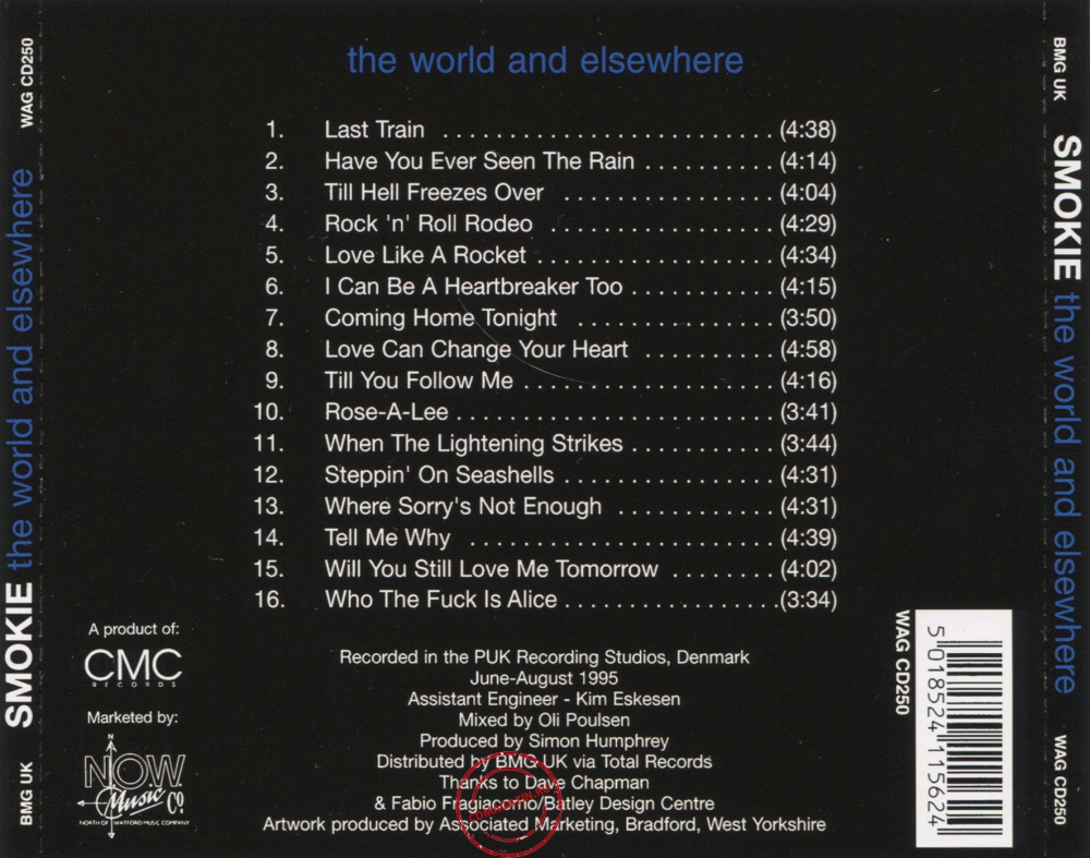 Audio CD: Smokie (1995) The World And Elsewhere Audio CD: Smokie (1995) The World And Elsewhere