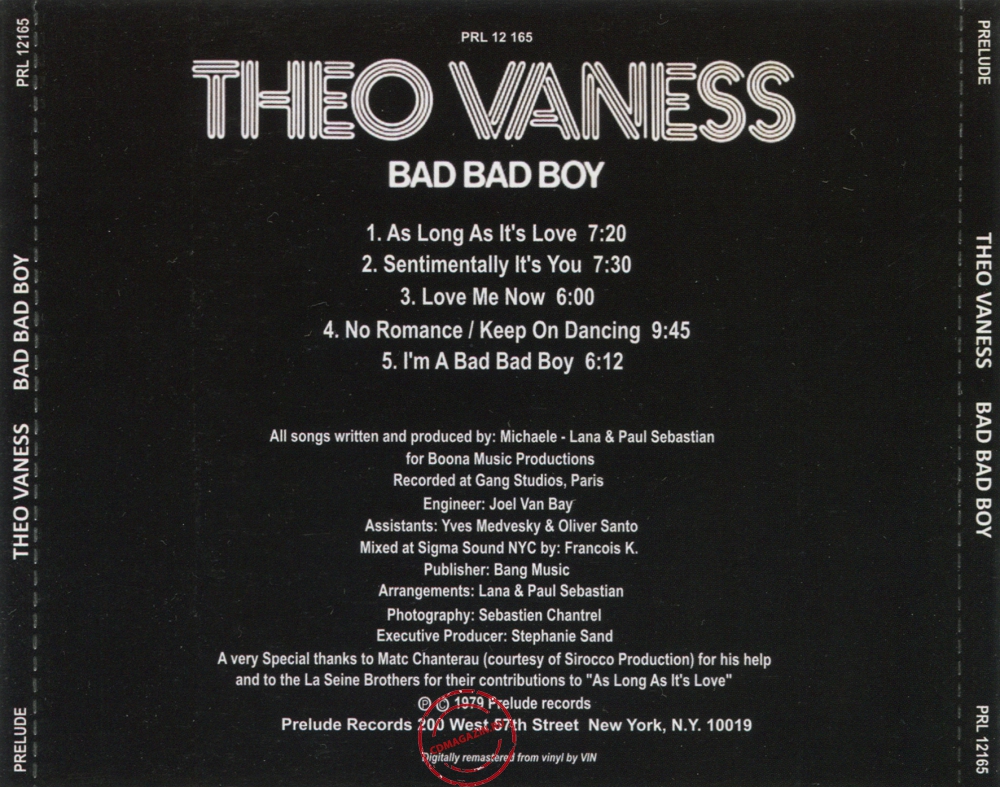 Audio CD: Theo Vaness (1979) Bad Bad Boy