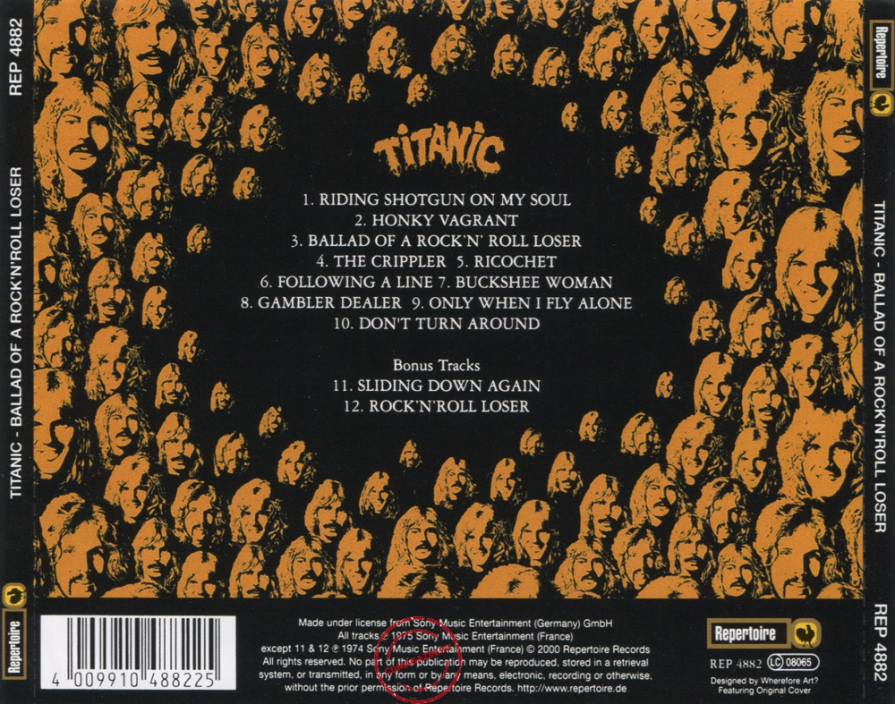 Audio CD: Titanic (3) (1975) Ballad Of A Rock'n'Roll Loser Audio CD: Titanic (3) (1975) Ballad Of A Rock'n'Roll Loser