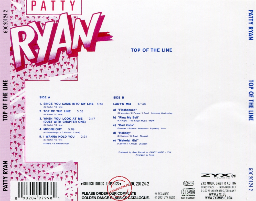 Audio CD: Patty Ryan (1988) Top Of The Line