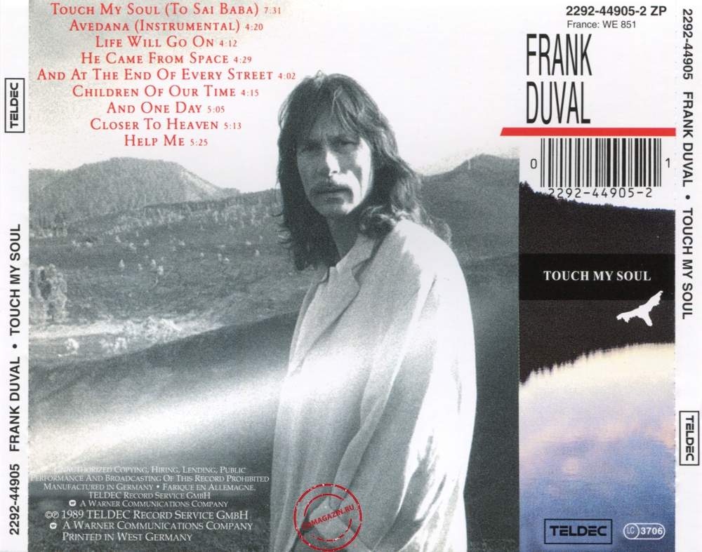 Audio CD: Frank Duval (1989) Touch My Soul Audio CD: Frank Duval (1989) Touch My Soul