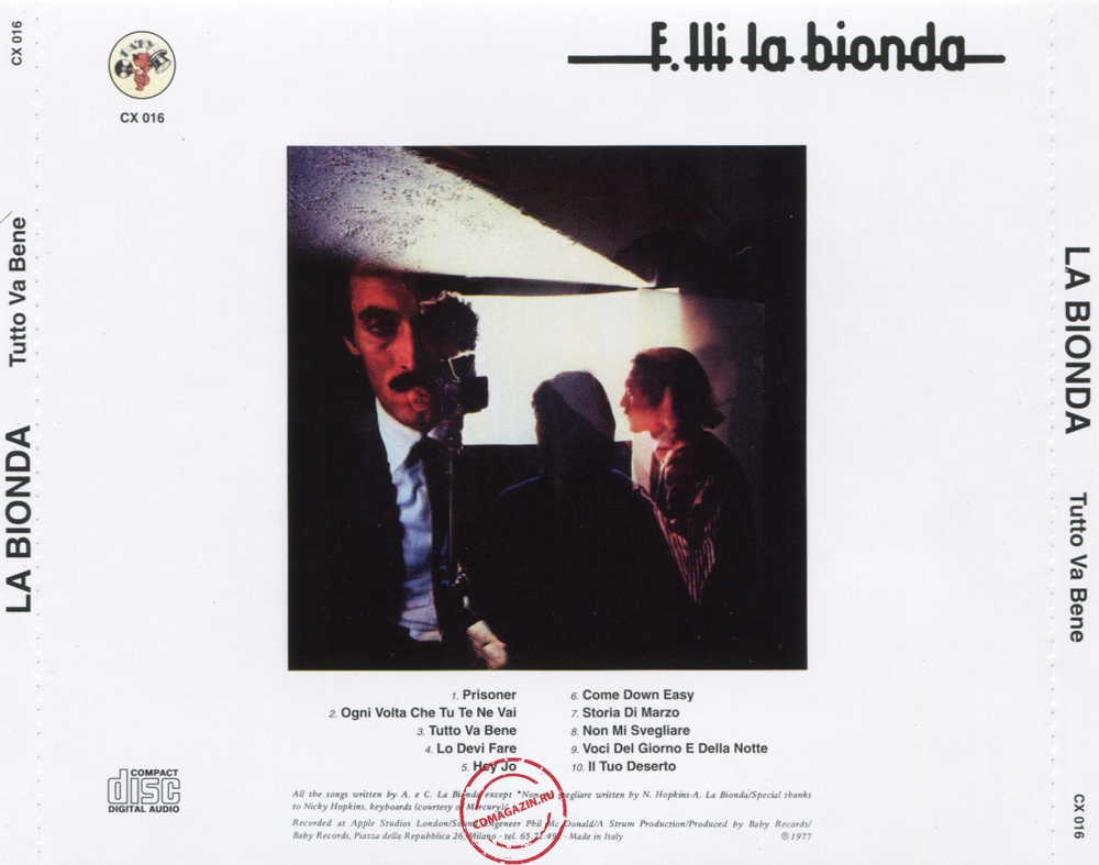Audio CD: La Bionda (1977) Tutto Va Bene Audio CD: La Bionda (1977) Tutto Va Bene