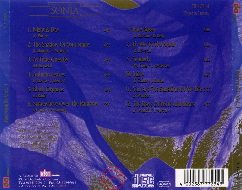 Audio CD: VA Barmusik (1995) Vol. 1