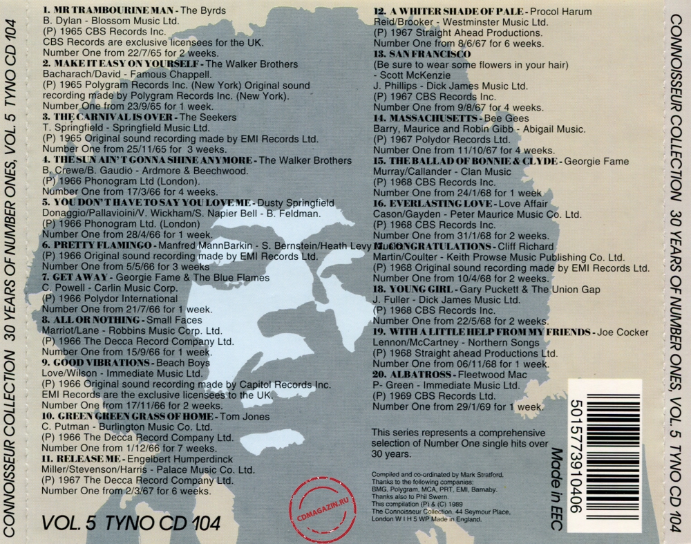 Audio CD: VA 30 Years Of Number Ones (1989) Vol. 5