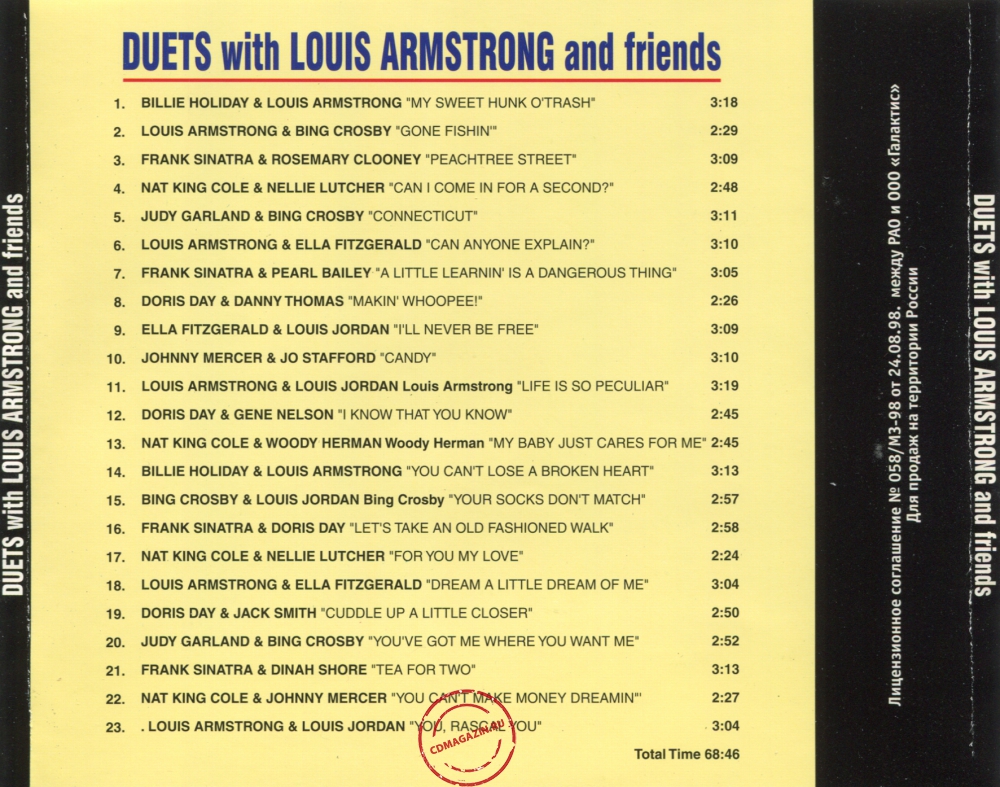 Audio CD: VA Duets With Louis Armstrong And Friends (1994) Compilation