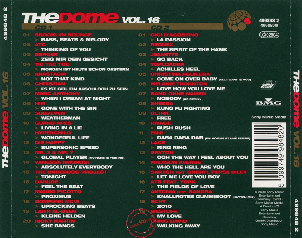 Audio CD: VA The Dome (2000) Vol. 16