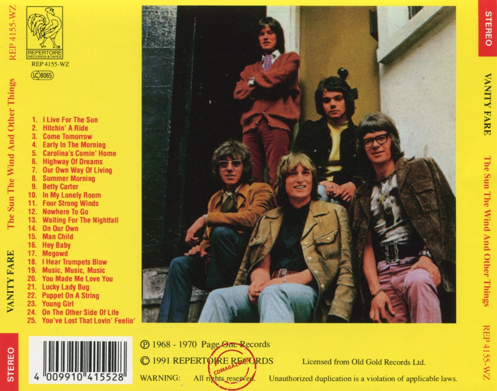 Audio CD: Vanity Fare (1968) The Sun - The Wind - And Other Things