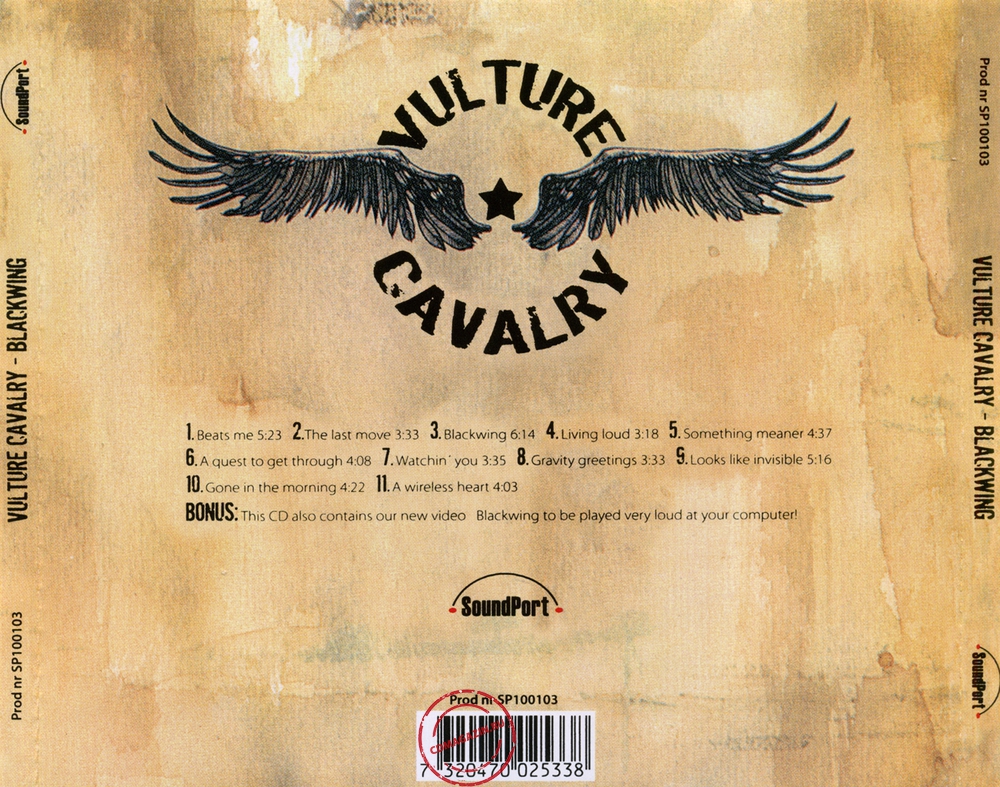 Audio CD: Vulture Cavalry (2003) Blackwing