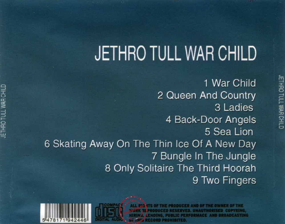 Audio CD: Jethro Tull (1974) War Child Audio CD: Jethro Tull (1974) War Child