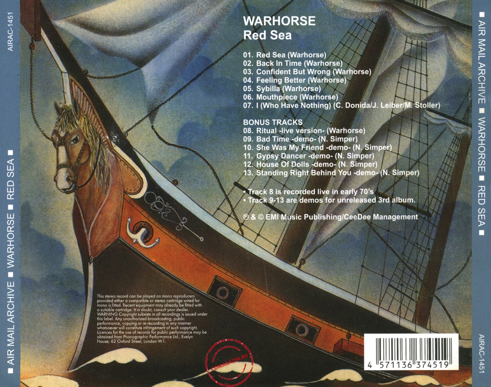 Audio CD: Warhorse (2) (1971) Red Sea Audio CD: Warhorse (2) (1971) Red Sea