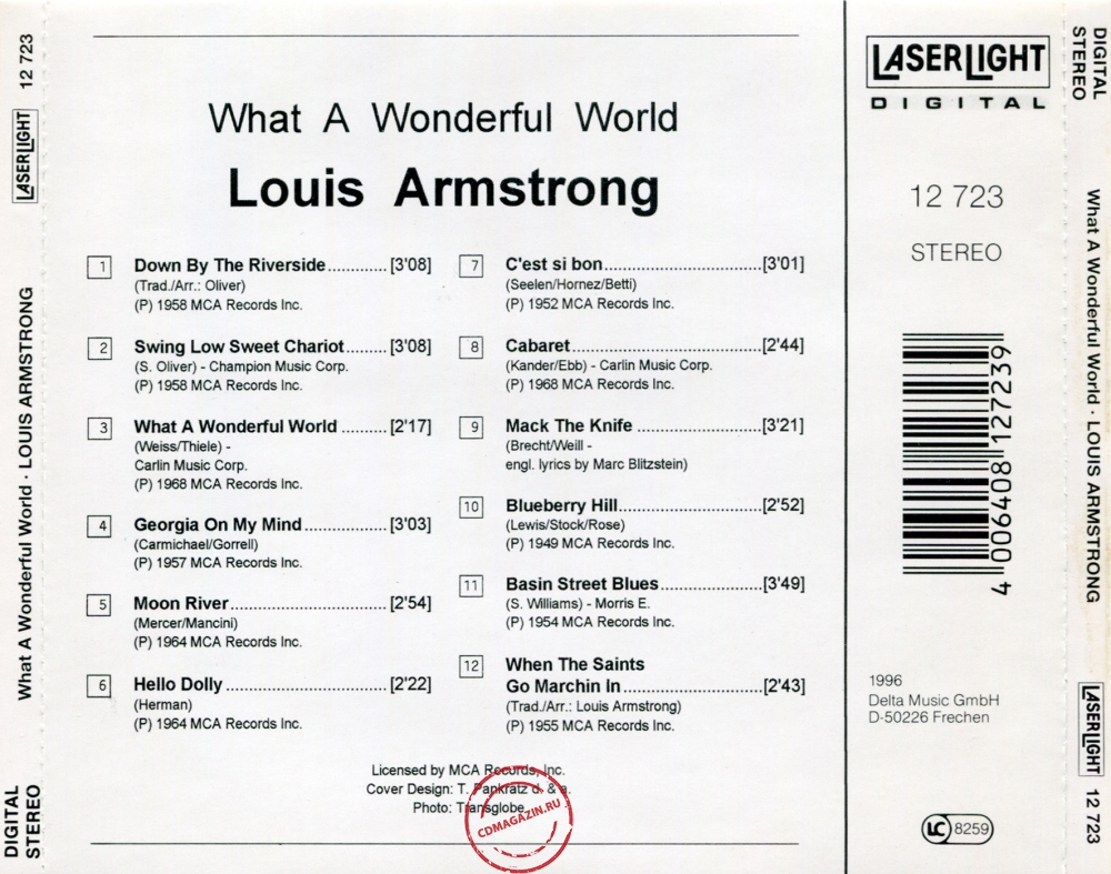 Audio CD: Louis Armstrong (1996) What A Wonderful World