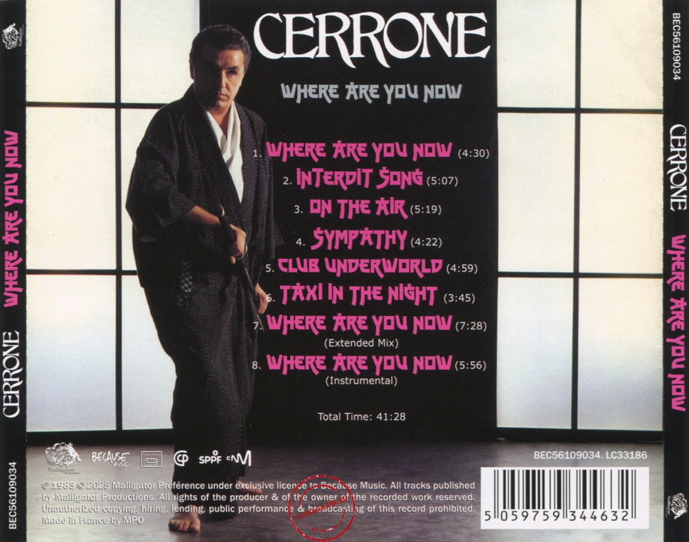 Audio CD: Cerrone (1983) Where Are You Now Audio CD: Cerrone (1983) Where Are You Now