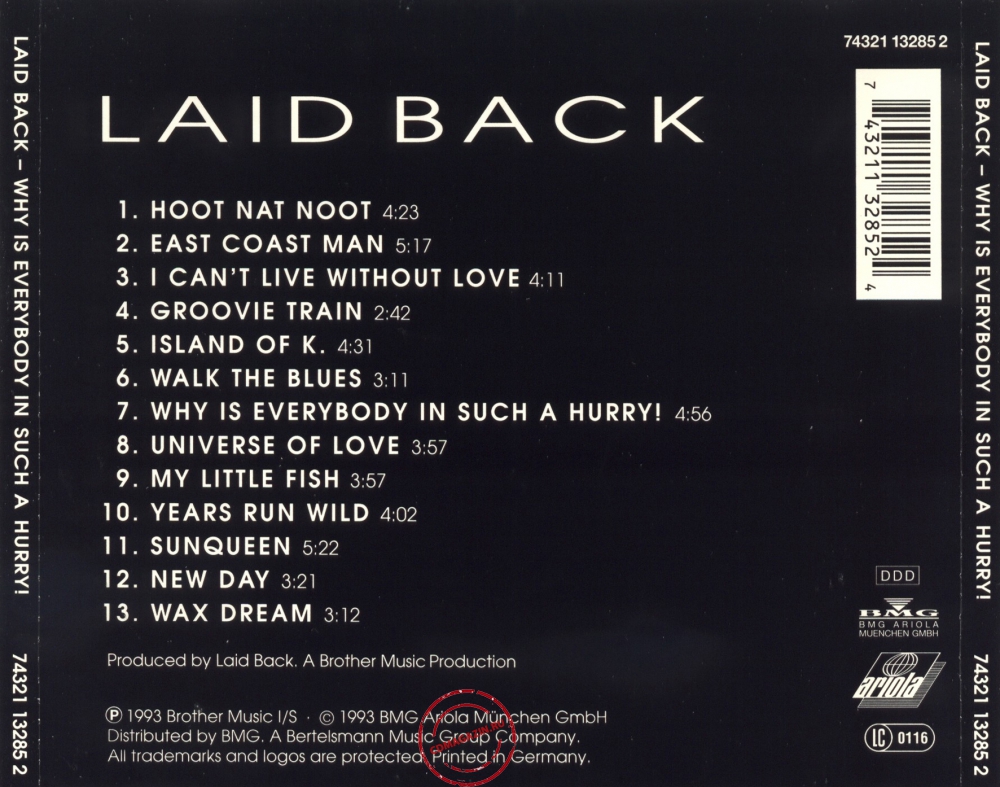 Audio CD: Laid Back (1993) Why Is Everybody In Such A Hurry! Audio CD: Laid Back (1993) Why Is Everybody In Such A Hurry!