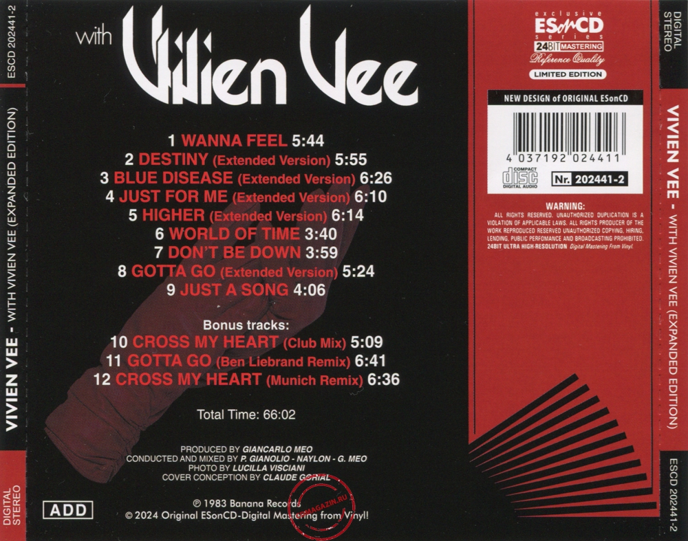 Audio CD: Vivien Vee (1983) With Vivien Vee Audio CD: Vivien Vee (1983) With Vivien Vee