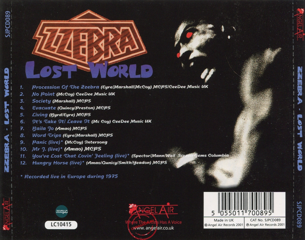 Audio CD: Zzebra (1975) Lost World