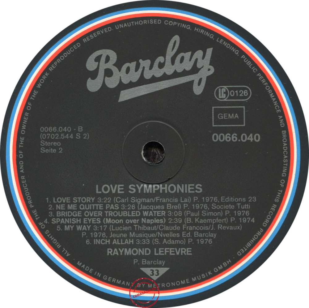 Оцифровка винила: Raymond Lefevre (1976) Love Symphonies Оцифровка винила: Raymond Lefevre (1976) Love Symphonies