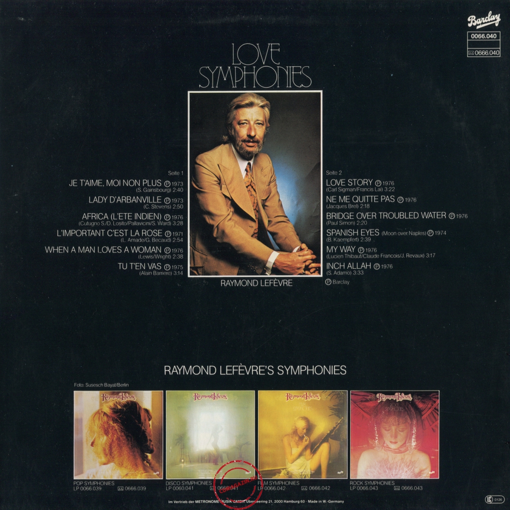 Оцифровка винила: Raymond Lefevre (1976) Love Symphonies Оцифровка винила: Raymond Lefevre (1976) Love Symphonies