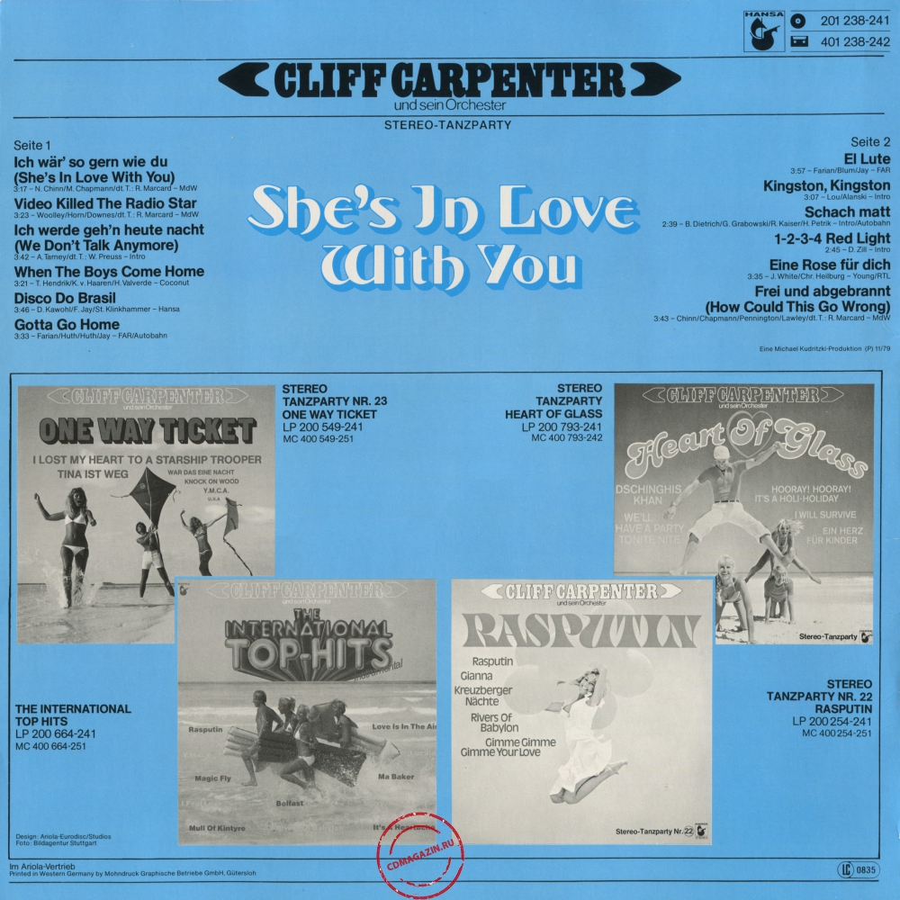 Оцифровка винила: Cliff Carpenter (1979) She's In Love With You