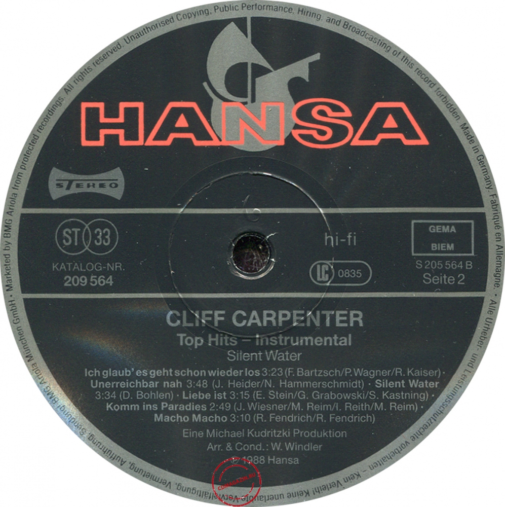 Оцифровка винила: Cliff Carpenter (1988) Silent Water