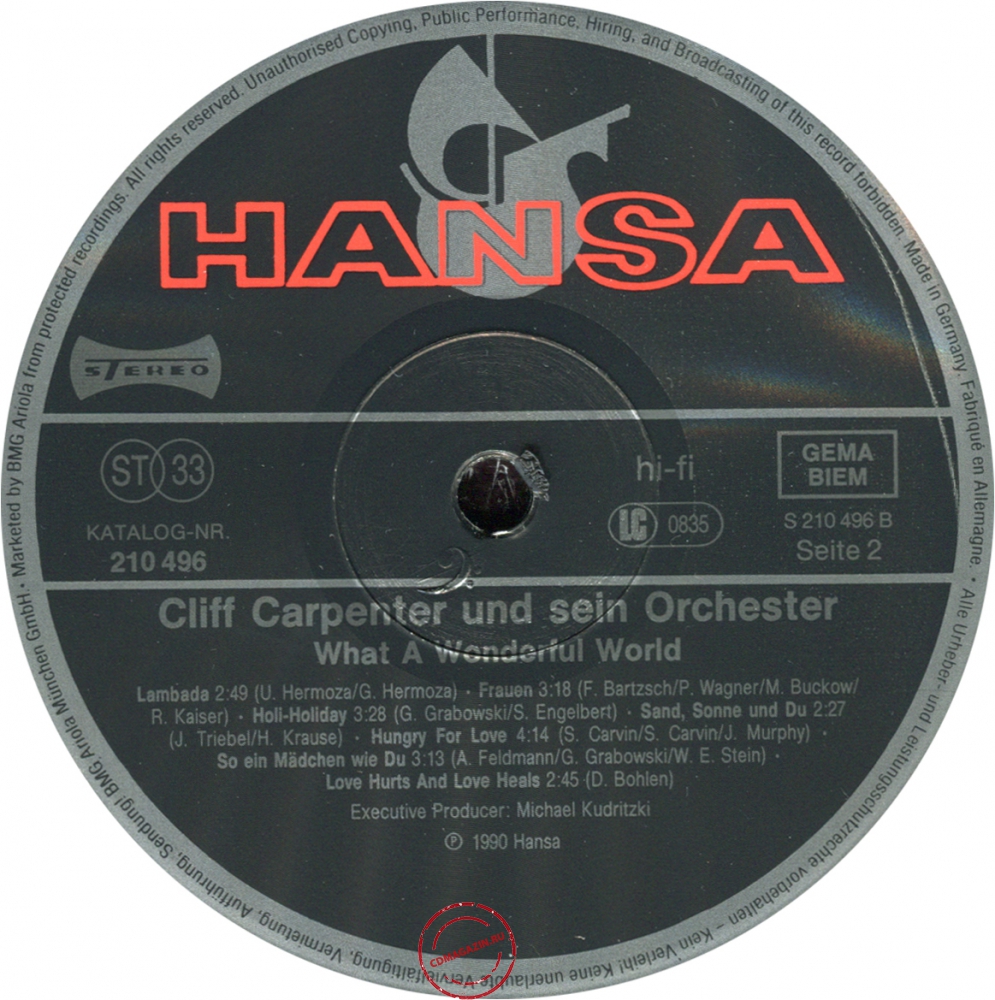 Оцифровка винила: Cliff Carpenter (1990) What A Wonderful World