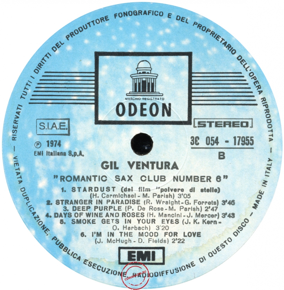 Оцифровка винила: Gil Ventura (1974) Sax Club Number 6 (Romantic)