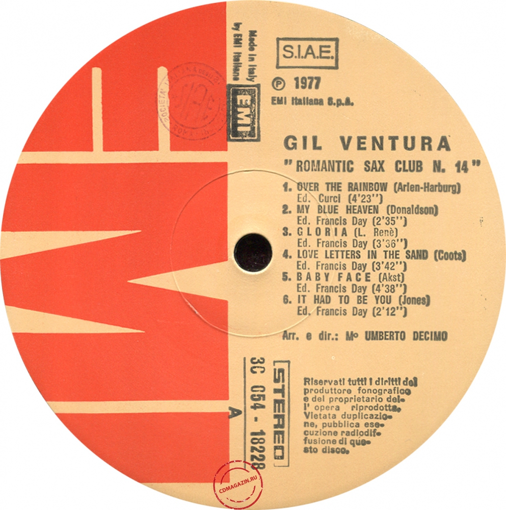 Оцифровка винила: Gil Ventura (1977) Sax Club Number 14 (Romantic)