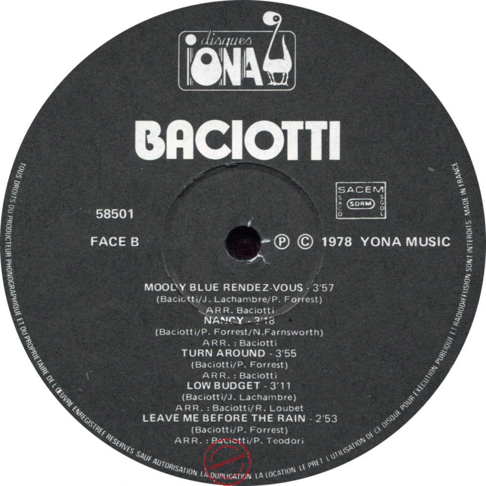 Оцифровка винила: Baciotti (1978) Moody Blue Rendez-Vous