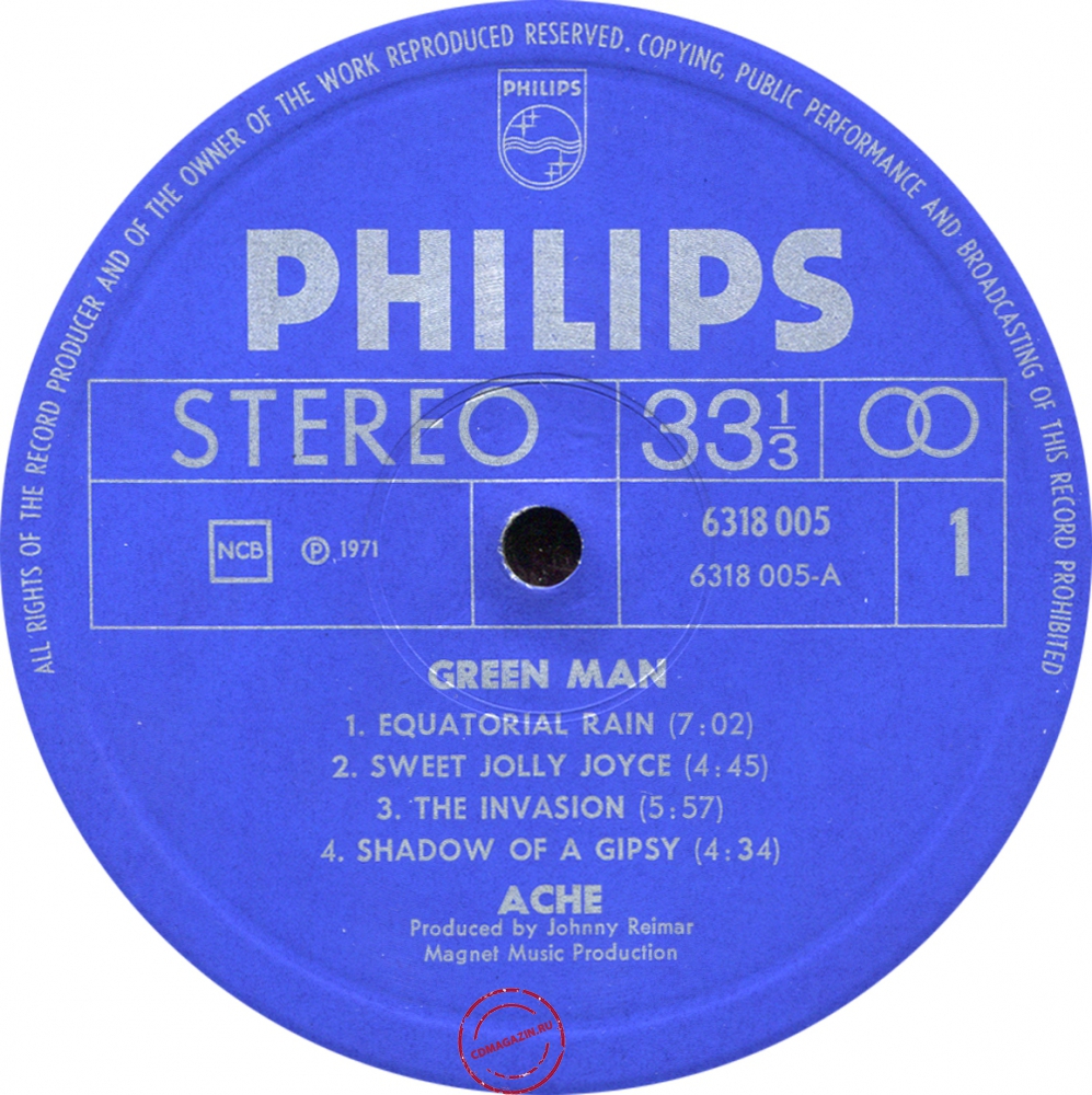 Оцифровка винила: Ache (2) (1971) Green Man