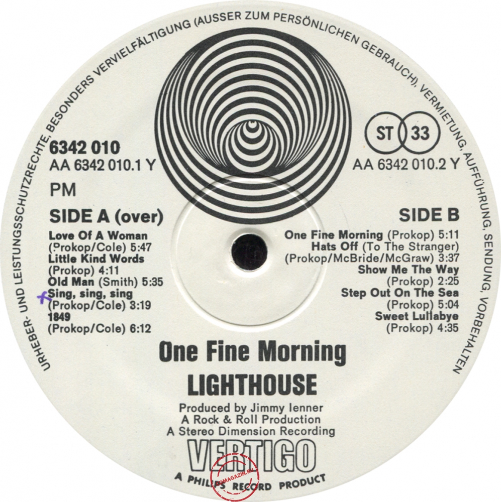 Оцифровка винила: Lighthouse (2) (1971) One Fine Morning