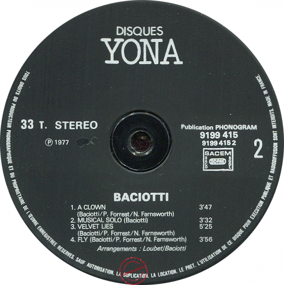 Оцифровка винила: Baciotti (1977) Black Jack