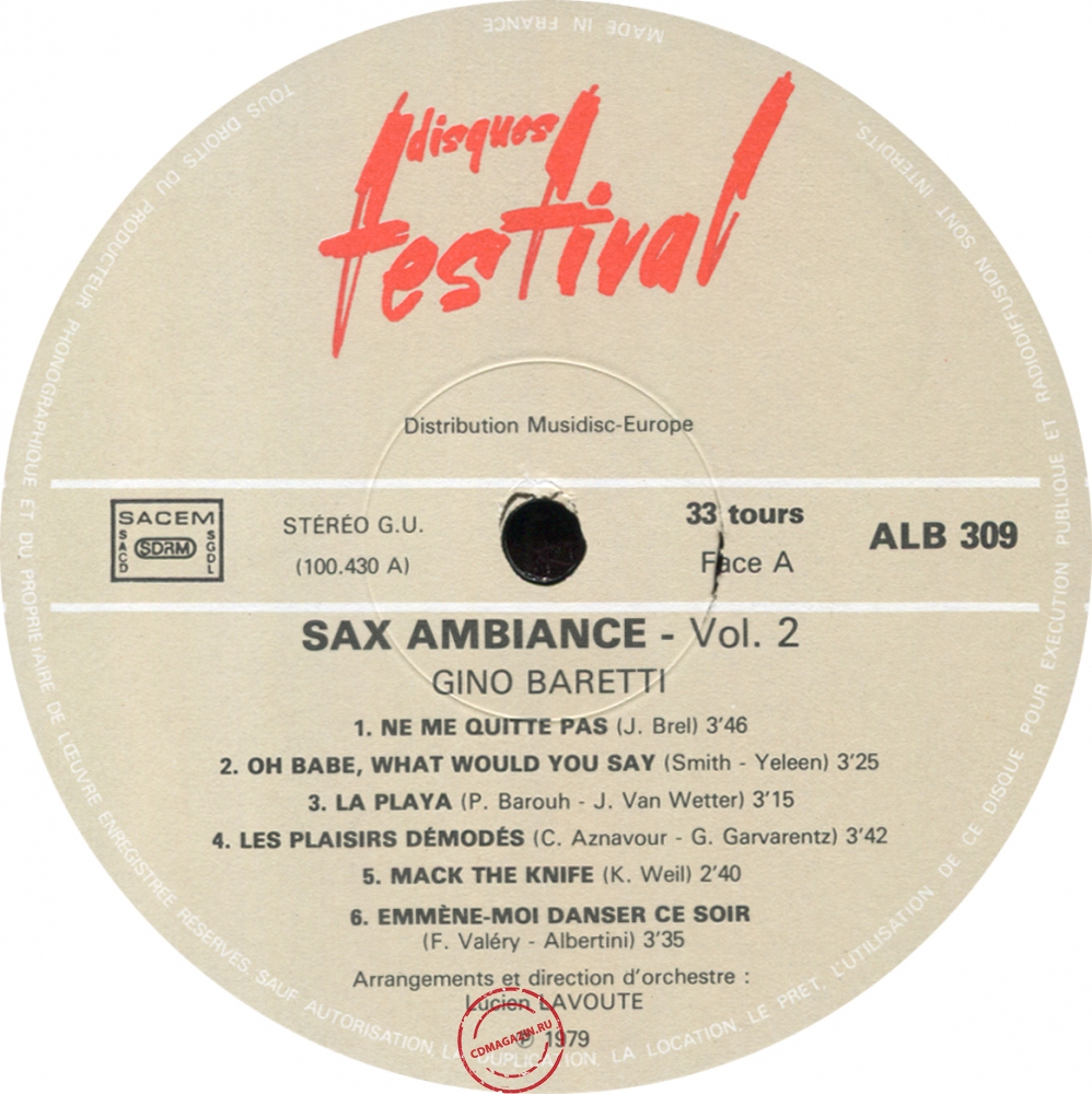 Оцифровка винила: Gino Baretti (1979) Sax Ambiance Vol 2