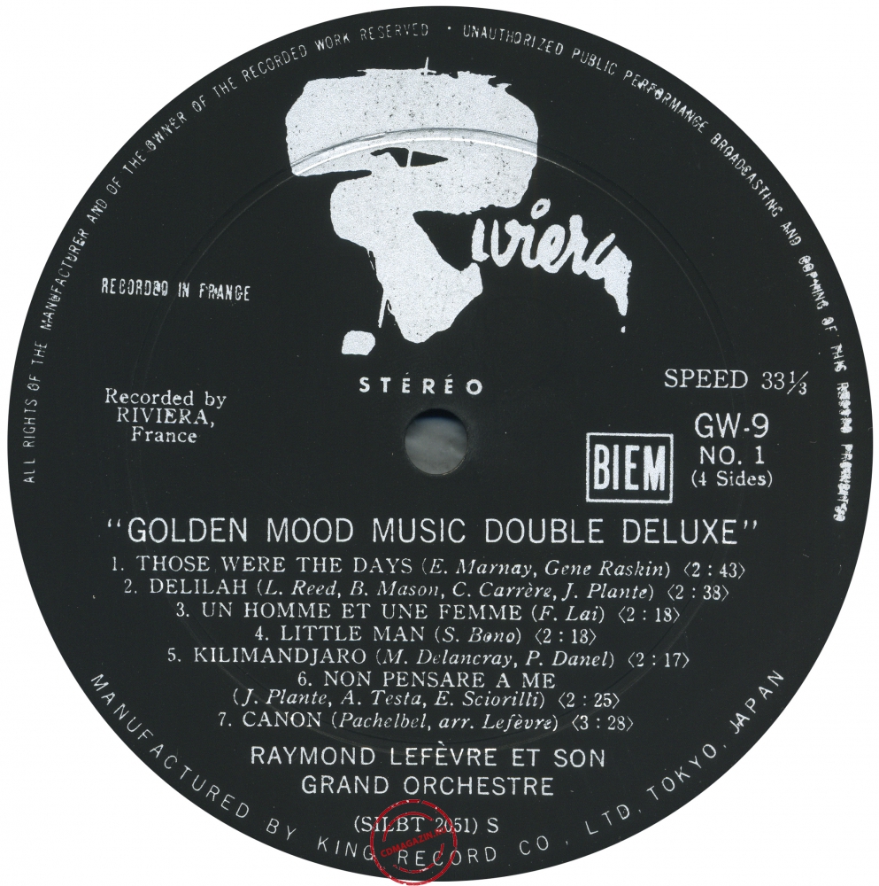 Оцифровка винила: Raymond Lefevre (1969) Golden Mood Music Double Deluxe