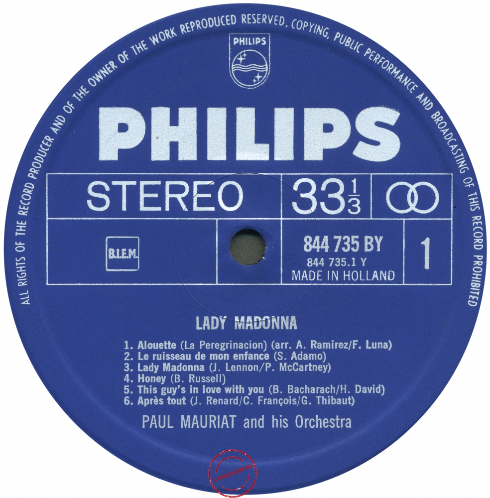 Оцифровка винила: Paul Mauriat (1968) Lady Madonna