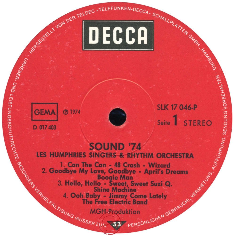 Оцифровка винила: Les Humphries Singers (1974) Sound '74 Оцифровка винила: Les Humphries Singers (1974) Sound '74