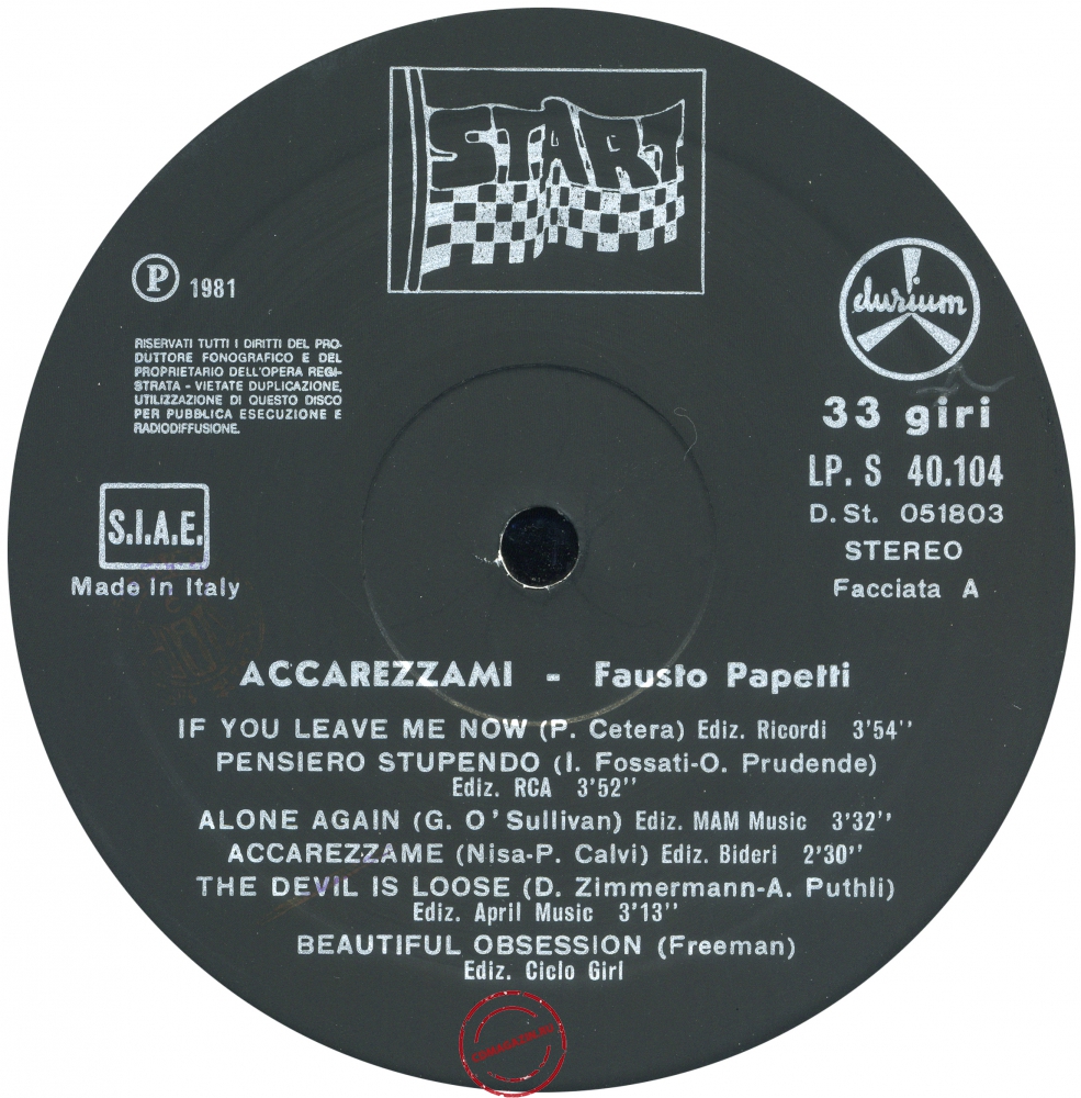 Оцифровка винила: Fausto Papetti (1981) Accarezzami