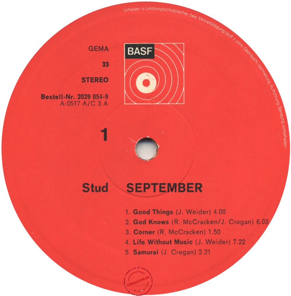 Оцифровка винила: Stud (6) (1972) September