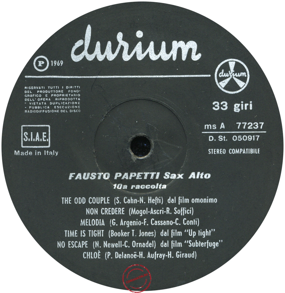 Оцифровка винила: Fausto Papetti (1969) 10a Raccolta