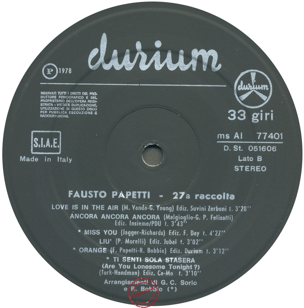 Оцифровка винила: Fausto Papetti (1978) 27a Raccolta