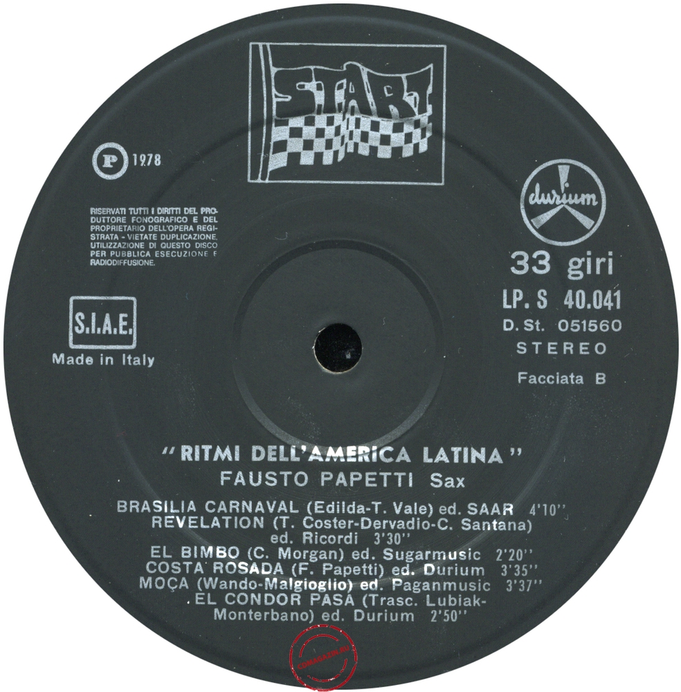 Оцифровка винила: Fausto Papetti (1978) Ritmi Dell'america Latina