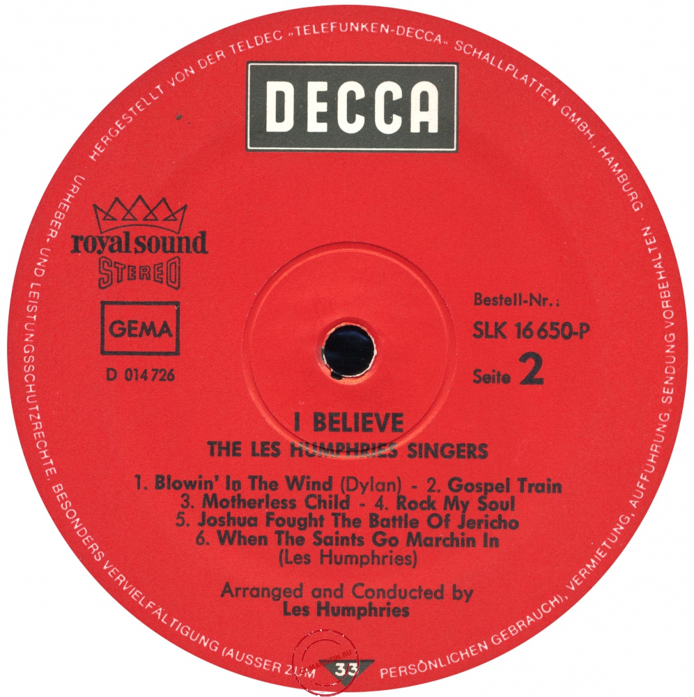 Оцифровка винила: Les Humphries Singers (1970) Rock My Soul (I Believe)